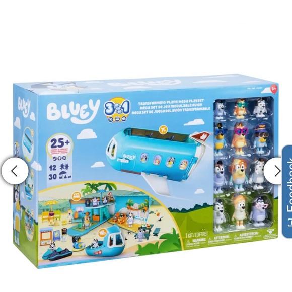 Bluey 3 in 1 Transforming Plane Mega Playset new in Box